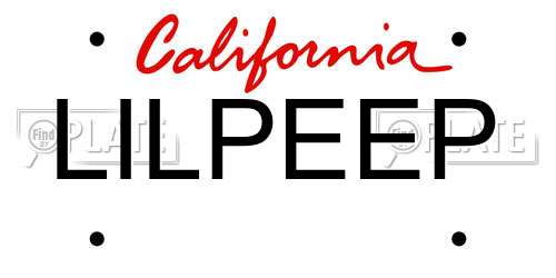 LILPEEP California License Plate