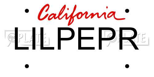 LILPEPR California License Plate