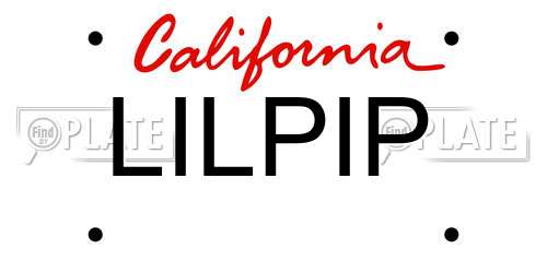 LILPIP California License Plate