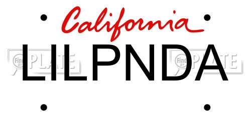 LILPNDA California License Plate