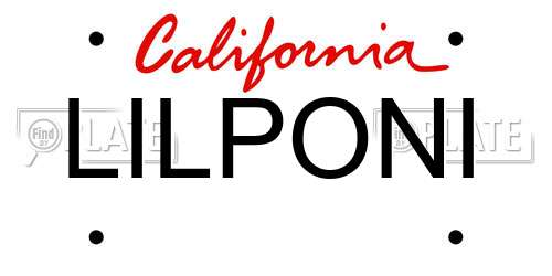 LILPONI California License Plate