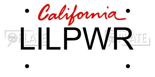 LILPWR California License Plate