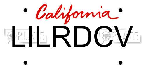 LILRDCV California License Plate