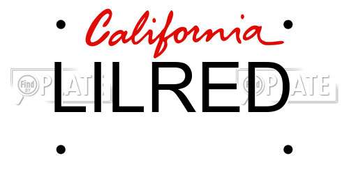 LILRED California License Plate