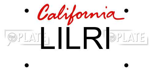 LILRI California License Plate