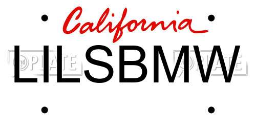 LILSBMW California License Plate