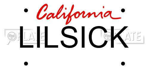 LILSICK California License Plate