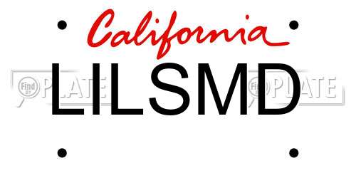 LILSMD California License Plate