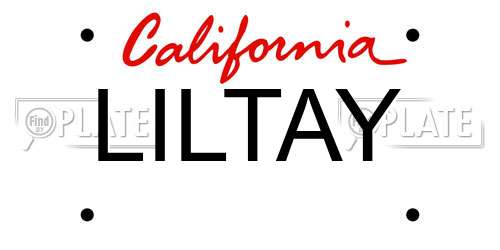LILTAY California License Plate