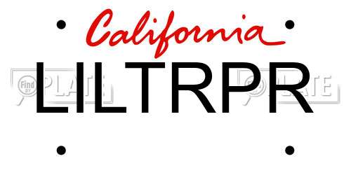 LILTRPR California License Plate