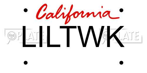 LILTWK California License Plate