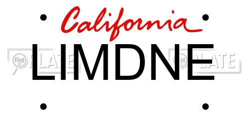 LIMDNE California License Plate