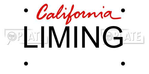 LIMING California License Plate