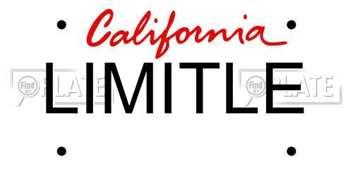 LIMITLE California License Plate