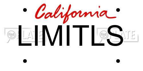 LIMITLS California License Plate