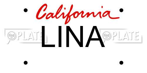 LINA California License Plate