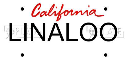 LINALOO California License Plate