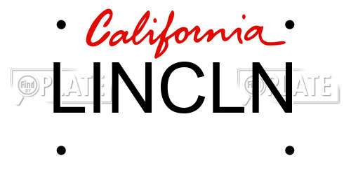 LINCLN California License Plate