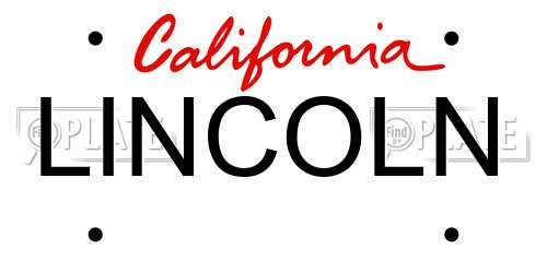 LINCOLN California License Plate