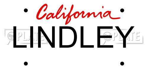 LINDLEY California License Plate