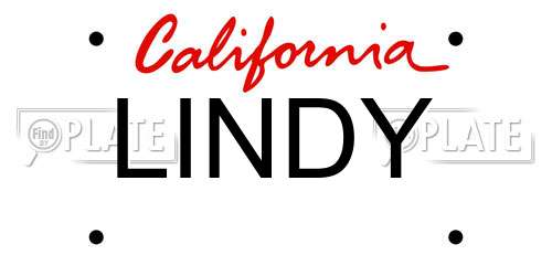 LINDY California License Plate