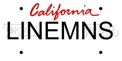 LINEMNS California License Plate