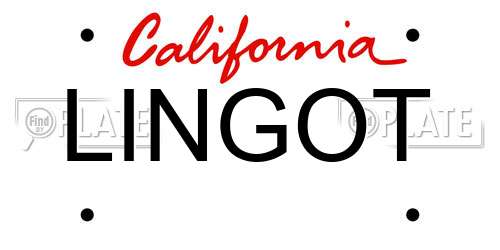 LINGOT California License Plate