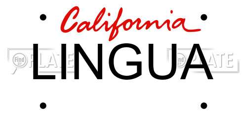 LINGUA California License Plate