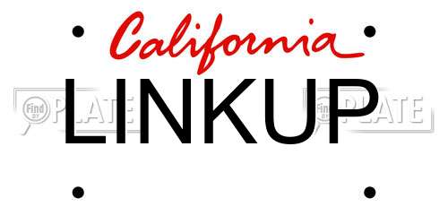 LINKUP California License Plate