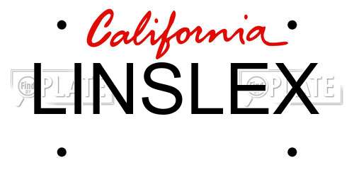 LINSLEX California License Plate