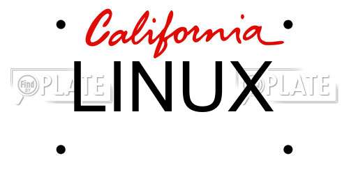 LINUX California License Plate