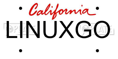 LINUXGO California License Plate