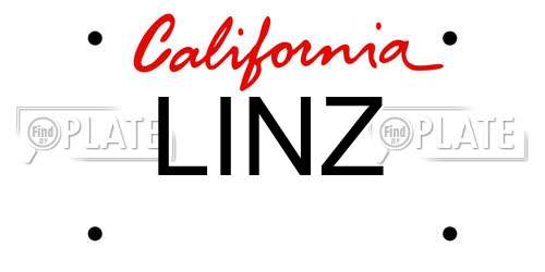 LINZ California License Plate
