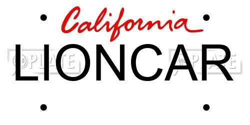 LIONCAR California License Plate
