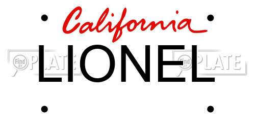LIONEL California License Plate