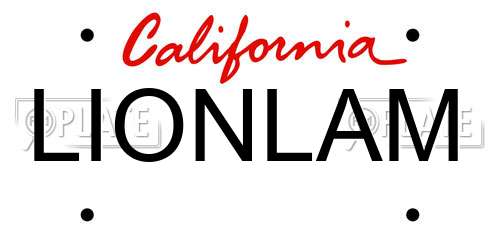 LIONLAM California License Plate