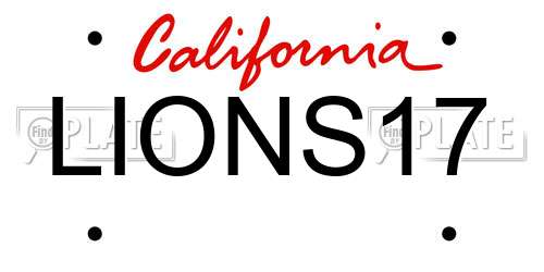 LIONS17 California License Plate