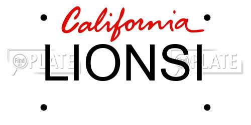 LIONSI California License Plate