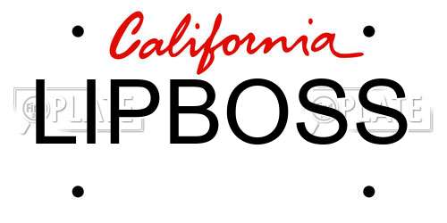 LIPBOSS California License Plate