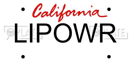 LIPOWR California License Plate