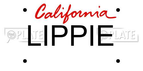 LIPPIE California License Plate