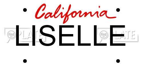 LISELLE California License Plate