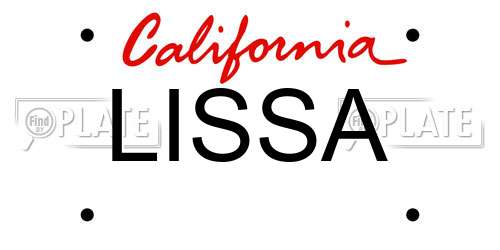 LISSA California License Plate