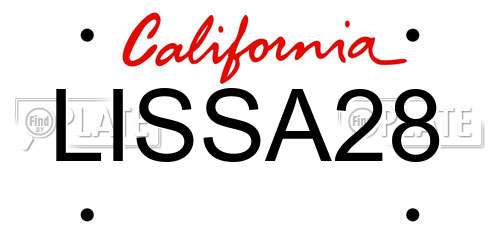 LISSA28 California License Plate