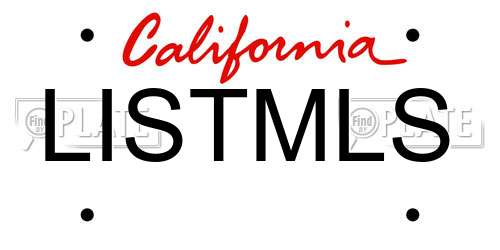 LISTMLS California License Plate