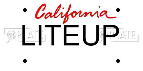 LITEUP California License Plate