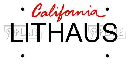 LITHAUS California License Plate
