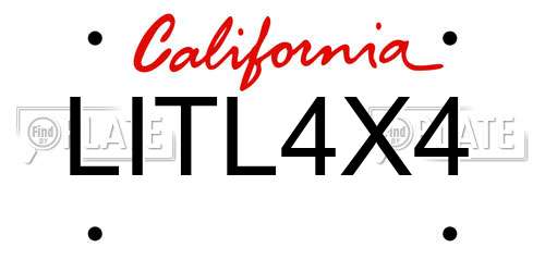 LITL4X4 California License Plate