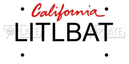LITLBAT California License Plate