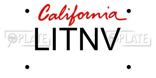 LITNV California License Plate